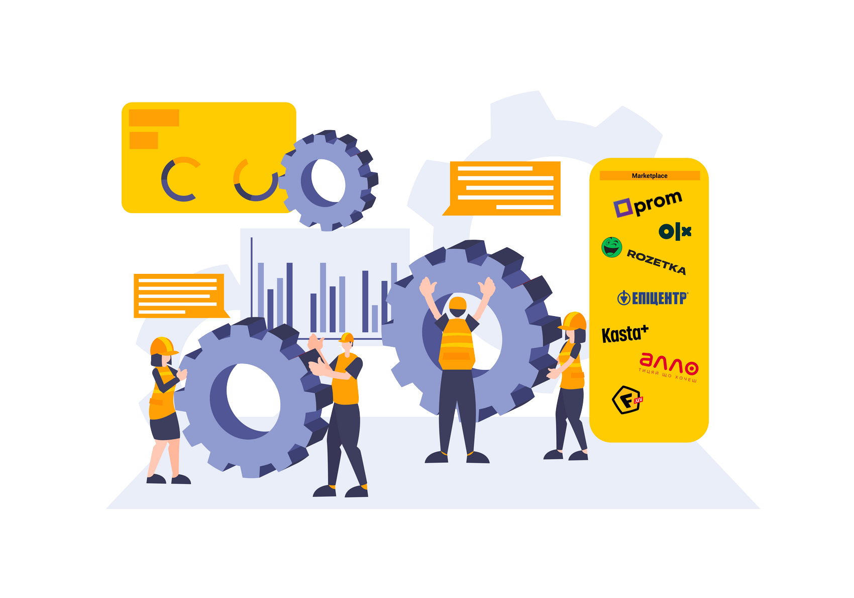 Інтеграція KeyCRM (Кей СРМ) з маркетплейсами, інтернет-магазином