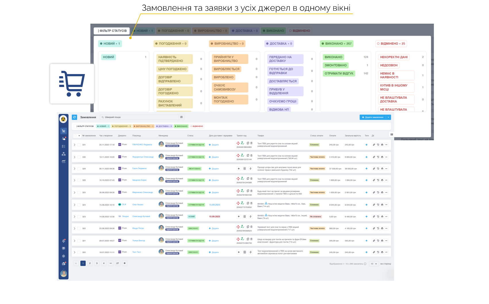 Замовлення та заявки з усіх джерел в одному вікні KeyCRM (Кей СРМ)